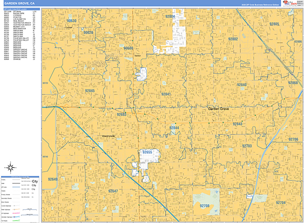Garden Grove Wall Map